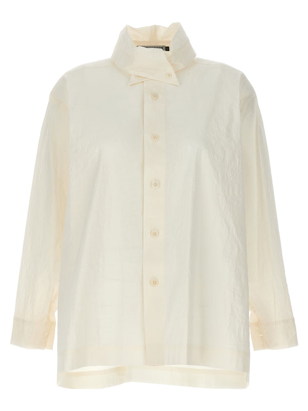 Issey Miyake 33% other fibers (Japanese Washi paper) blouse in white