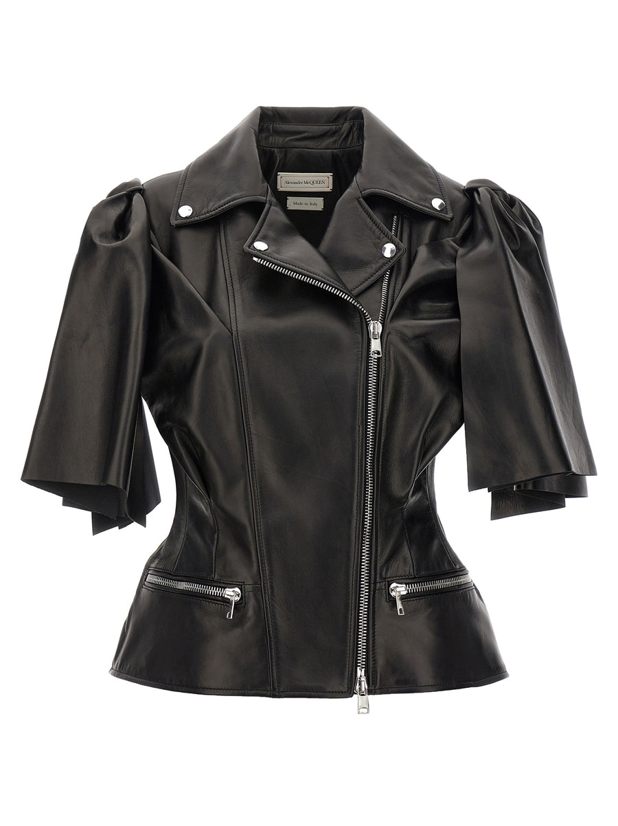 Alexander McQueen 100% Lamb Leather jacket in black