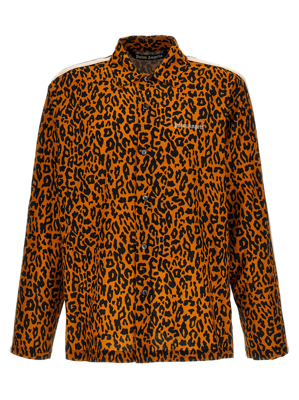 Palm Angels 55% linen shirt in orange
