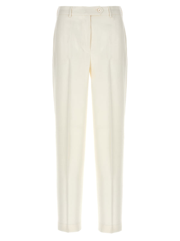 Kiton 100% viscose trousers in white