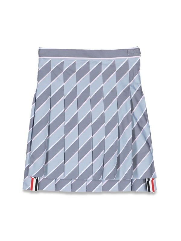 Pleated Cotton Skirt Grey Cotton; Lining: Cupro
