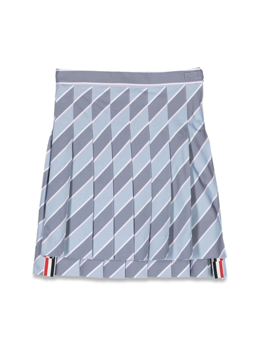 Pleated Cotton Skirt Grey Cotton; Lining: Cupro