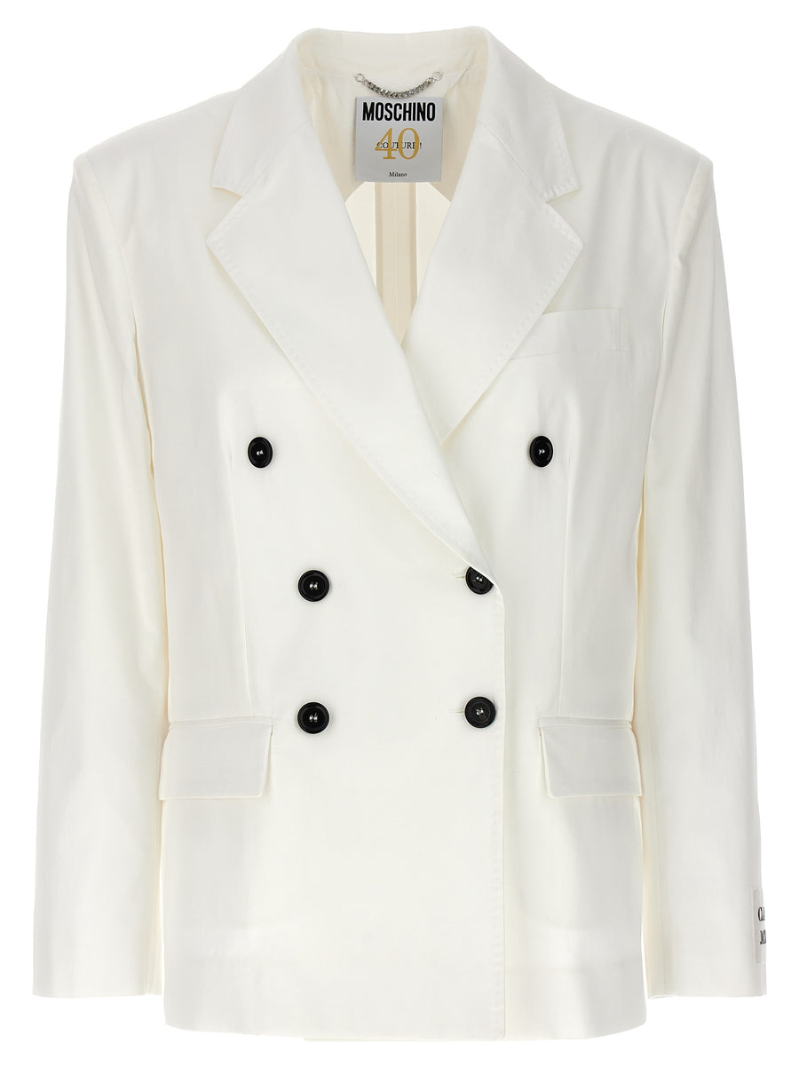 Moschino 96% Cotton blazer in white