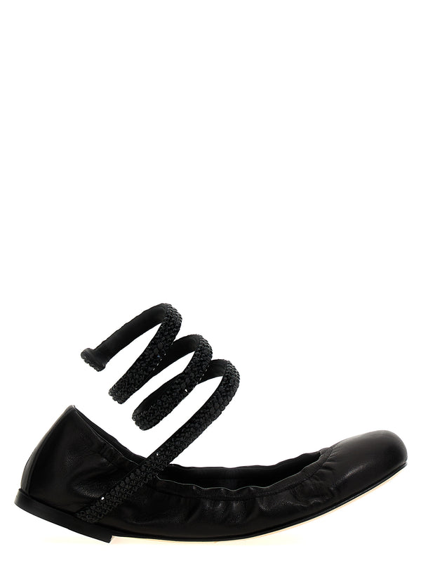 Rene Caovilla 60% lamb leather ballet flat in black