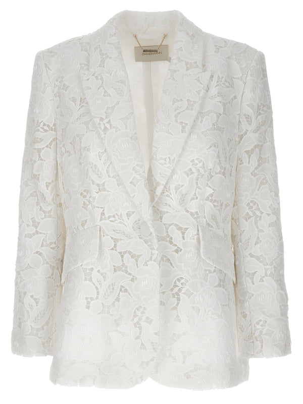 Zimmermann 100% Polyester blazer in white