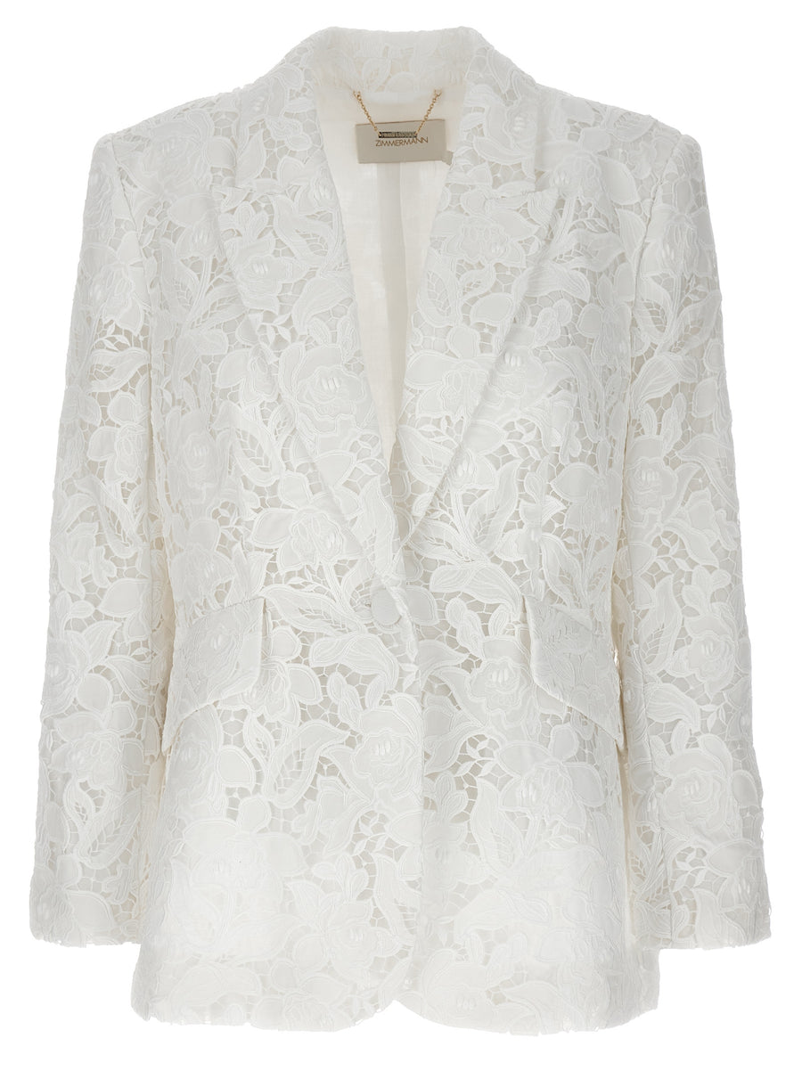 Zimmermann 100% Polyester blazer in white