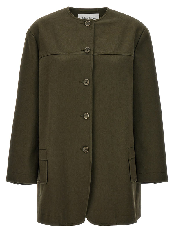 Max Mara 100% cotton coat in green