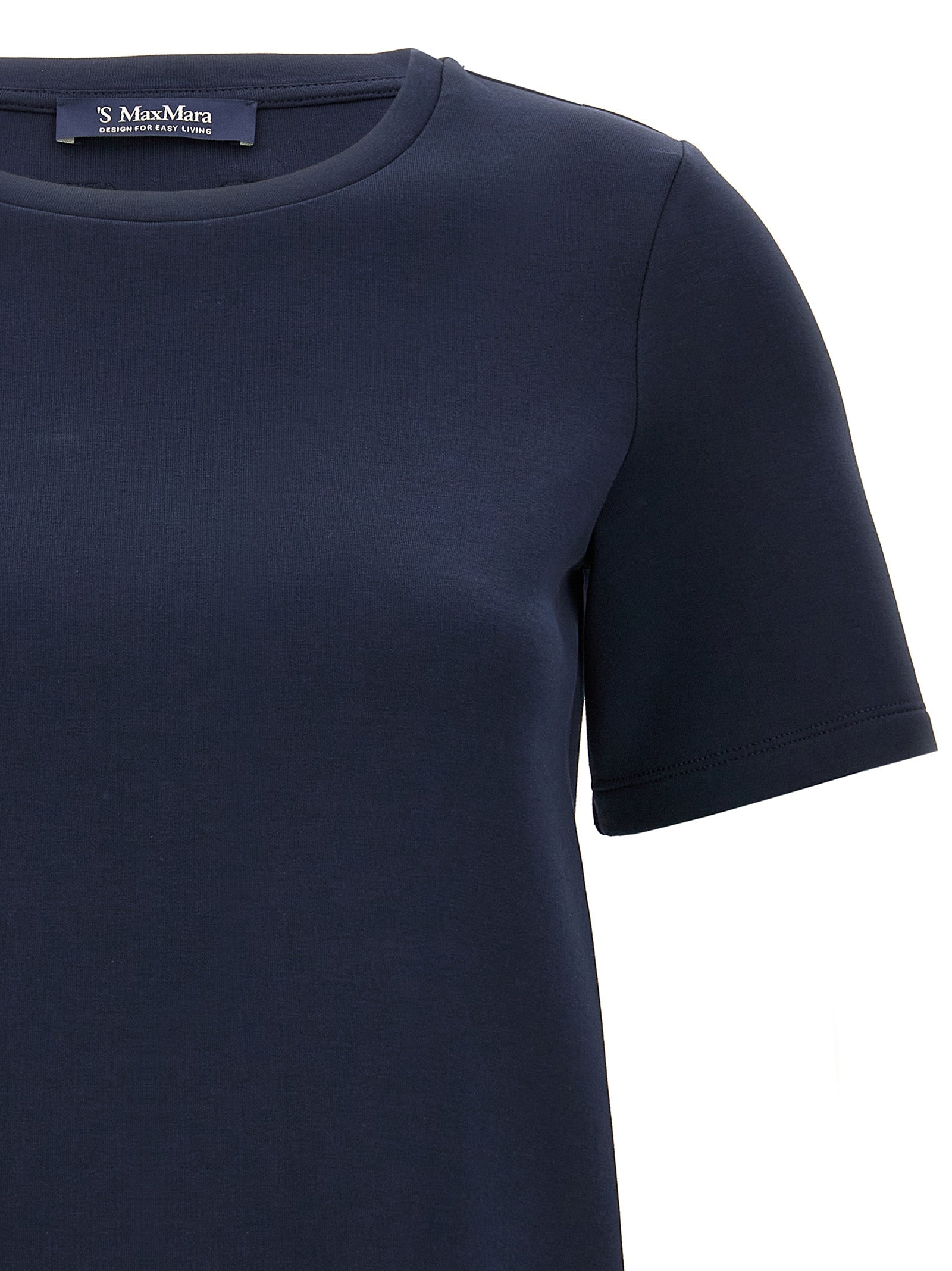 'S Max Mara 78% cotton t-shirt in navy — view 3