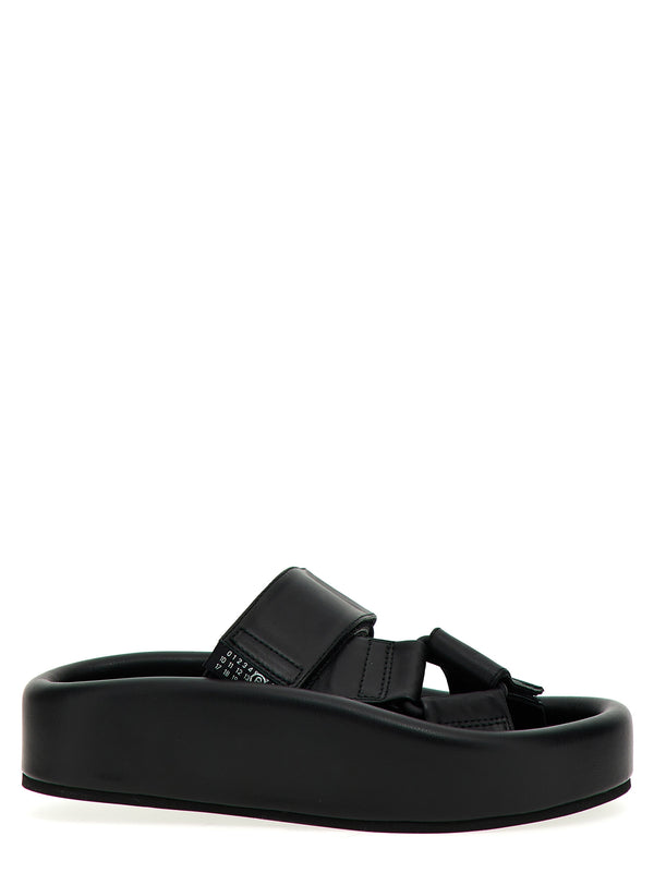 MM6 Maison Margiela 100% Leather sandal in black