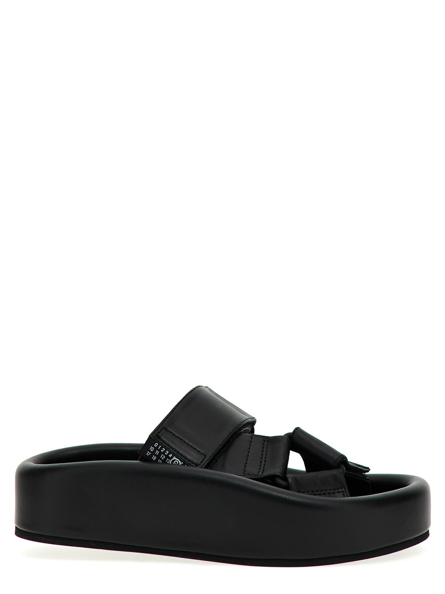 MM6 Maison Margiela 100% Leather sandal in black