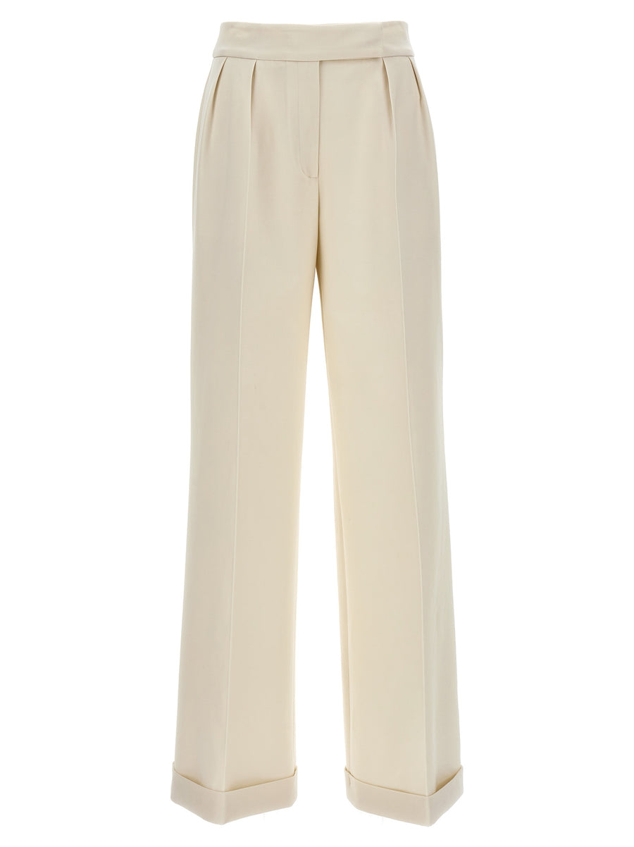 Kiton 96% virgin wool trousers in white
