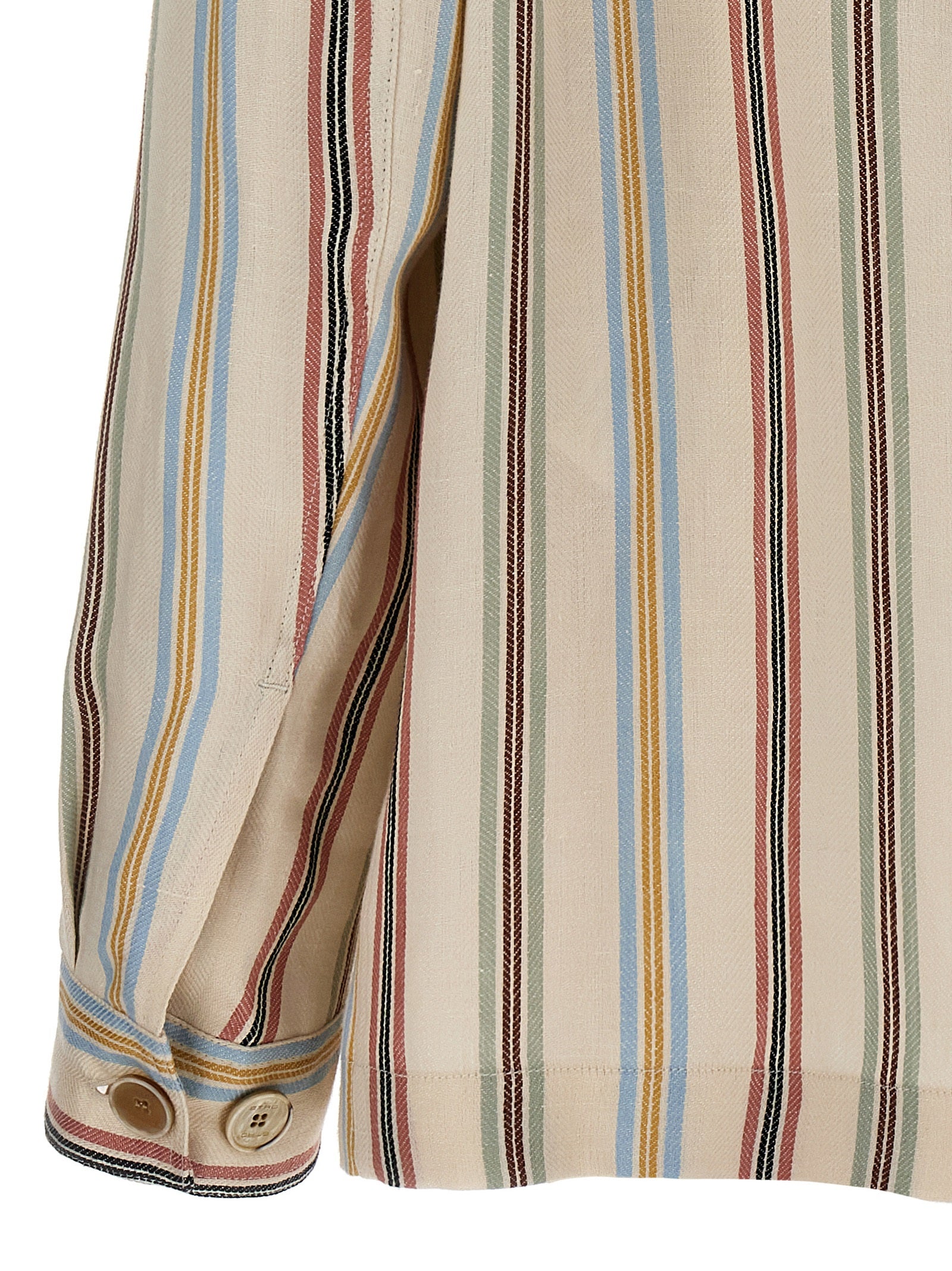 Etro 100% Linen overshirt in beige — view 4