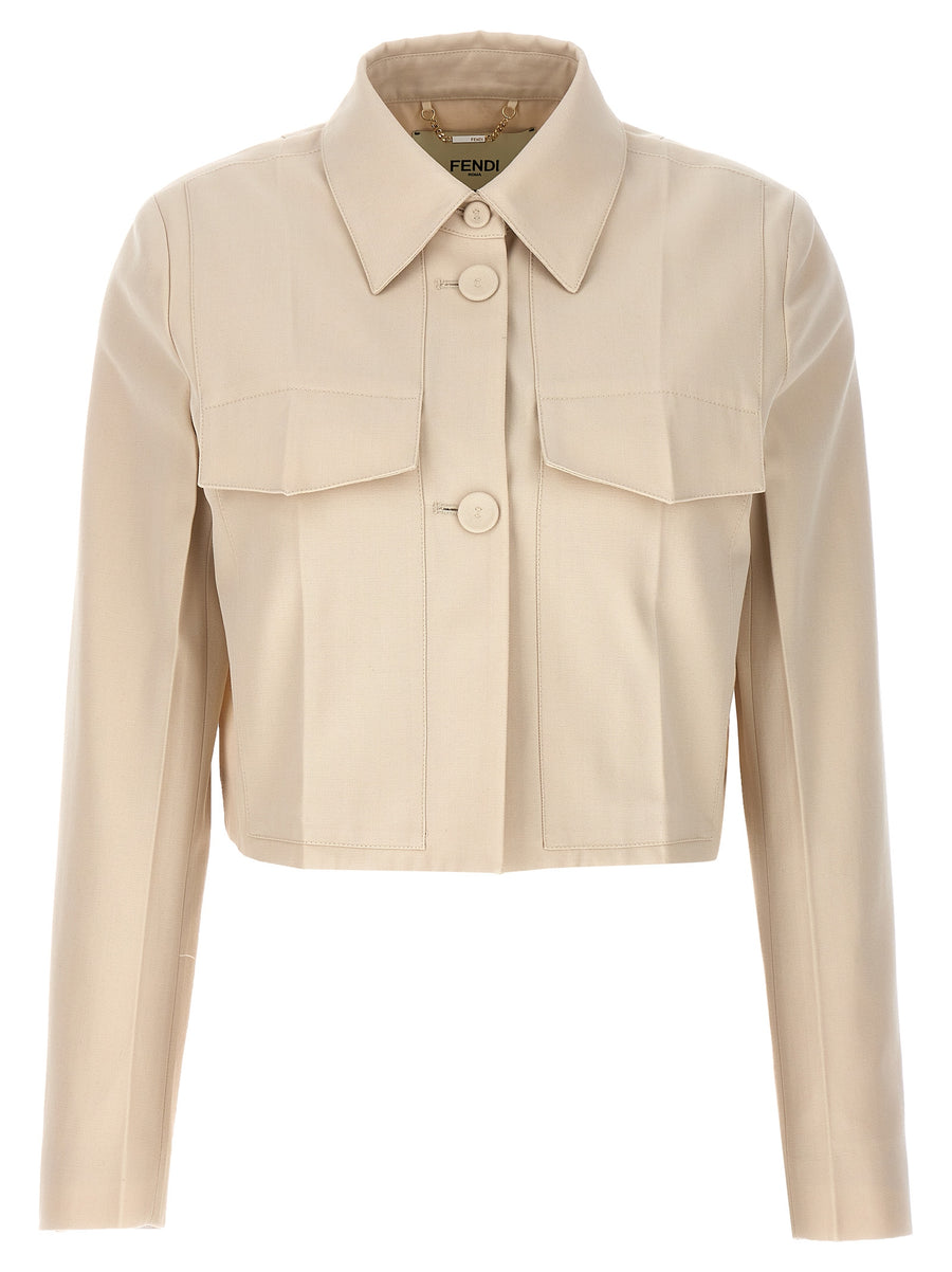 Fendi 62% wool jacket in beige