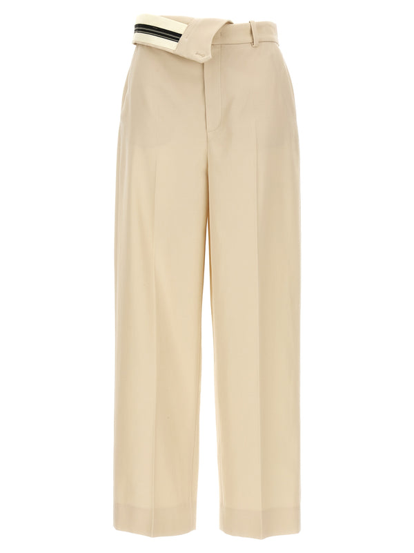 Fendi 62% wool trousers in beige