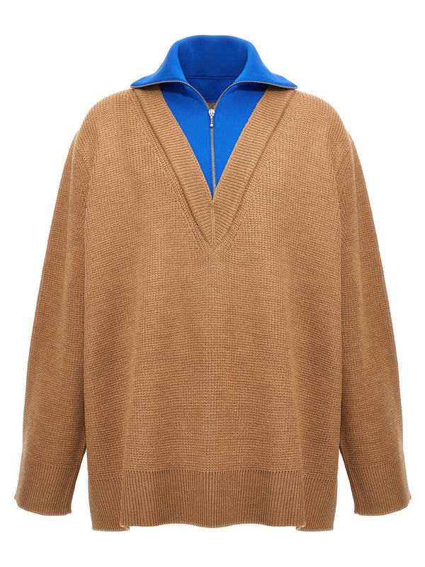 Jil Sander 55% wool cardigan in beige