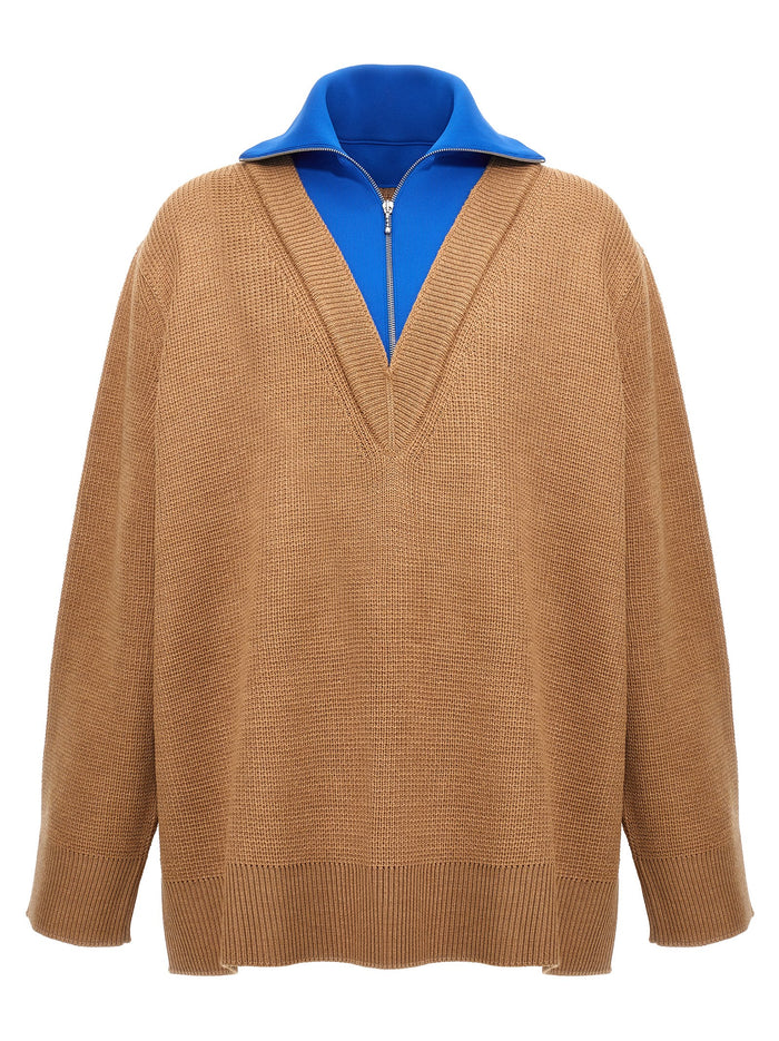 Jil Sander 55% wool cardigan in beige