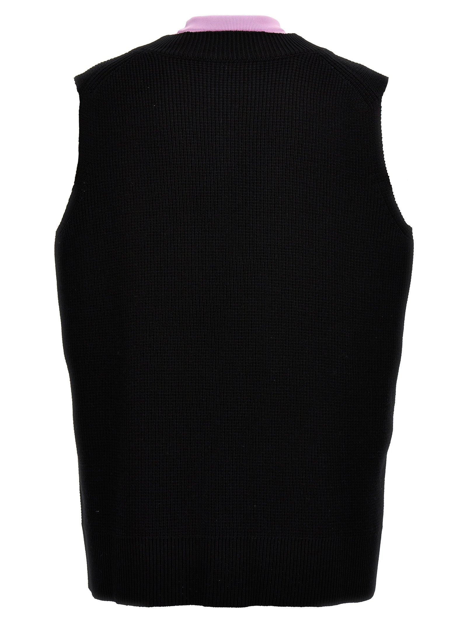 Jil Sander 55% wool vest in black — view 2