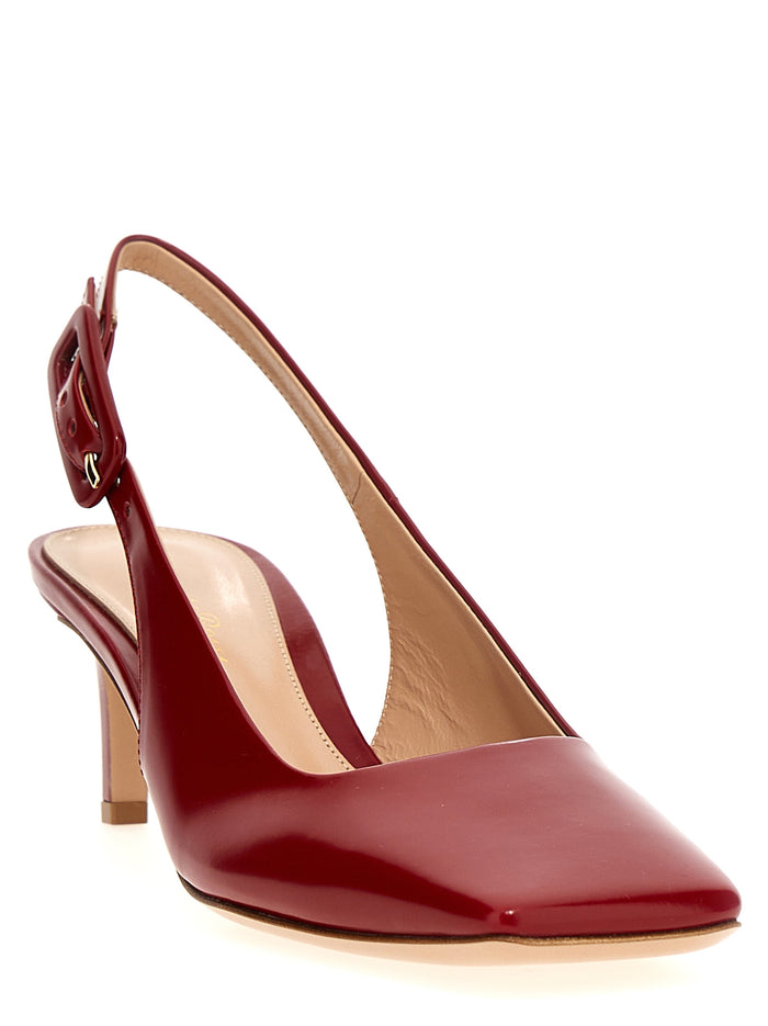 Gianvito Rossi 100% Goat Leather slingback pump in red — view 2