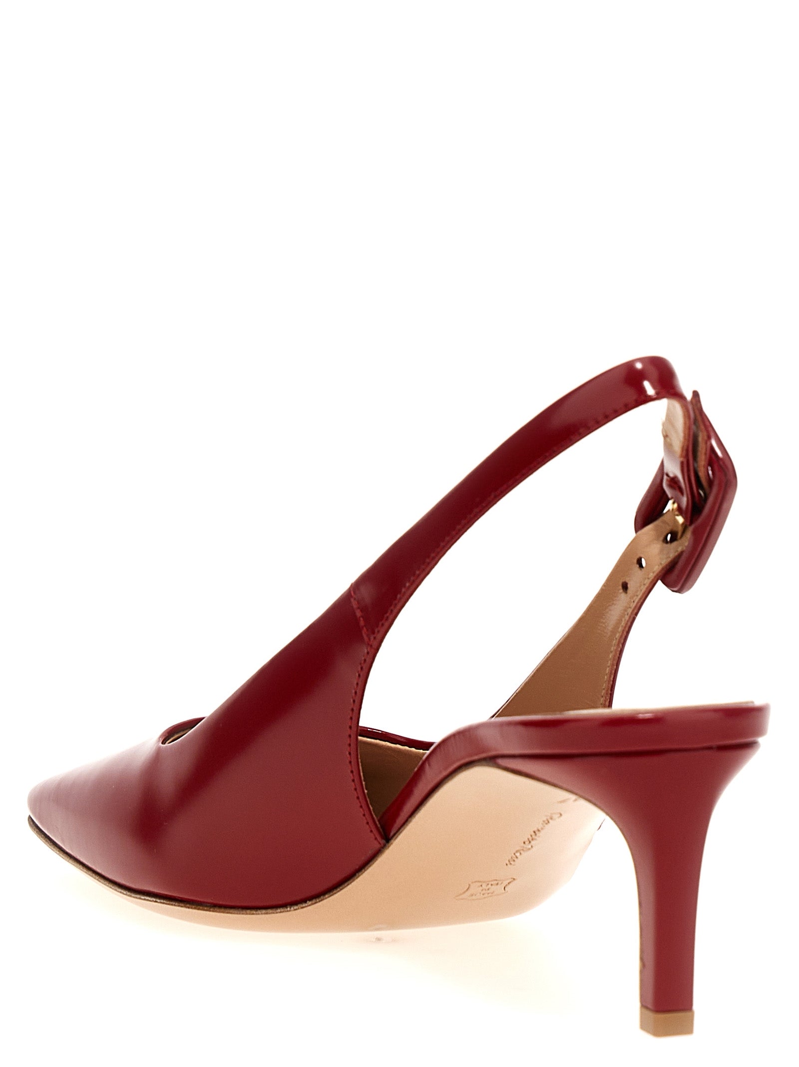 Gianvito Rossi 100% Goat Leather slingback pump in red — view 3