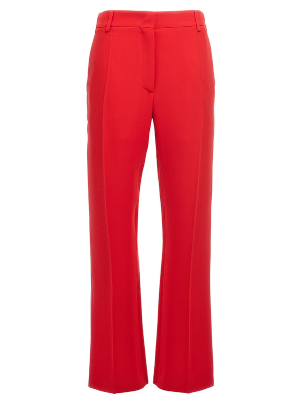 Valentino Garavani 100% silk cady trousers in red