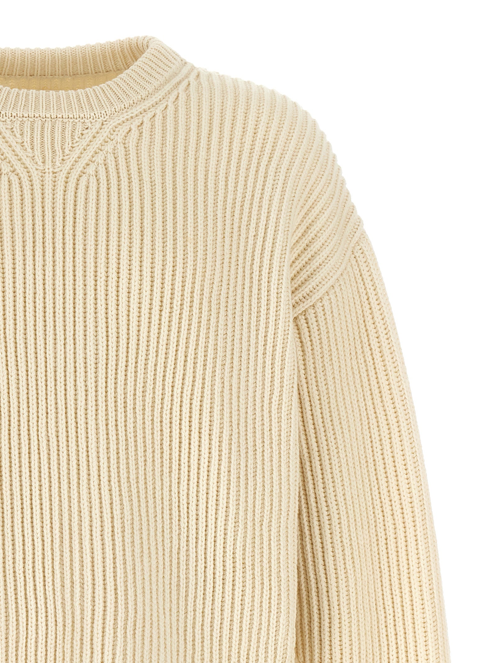 Jil Sander 100% wool sweater in white — view 3
