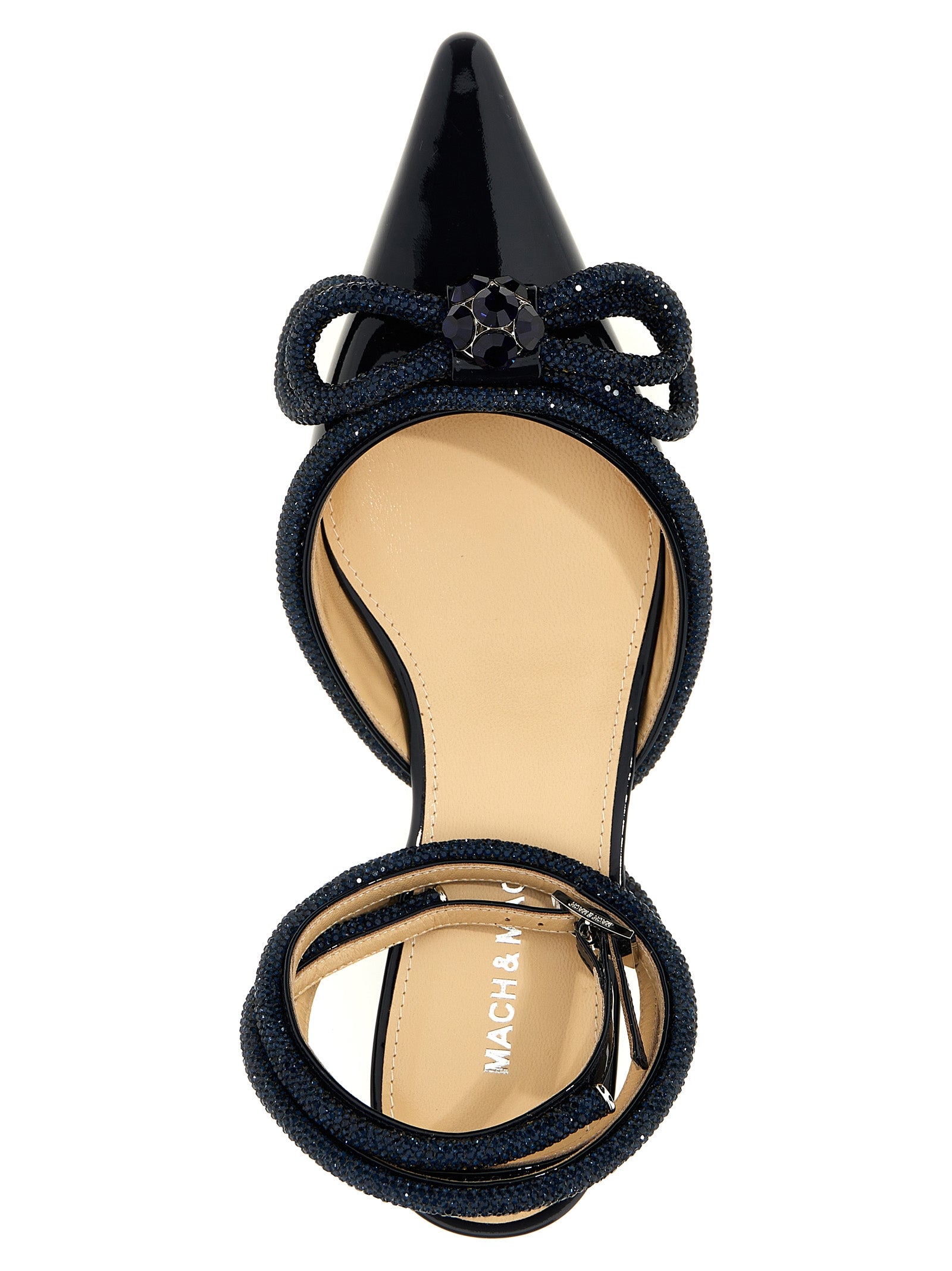 Mach & Mach 100% Calfskin Leather flat in blue — view 4