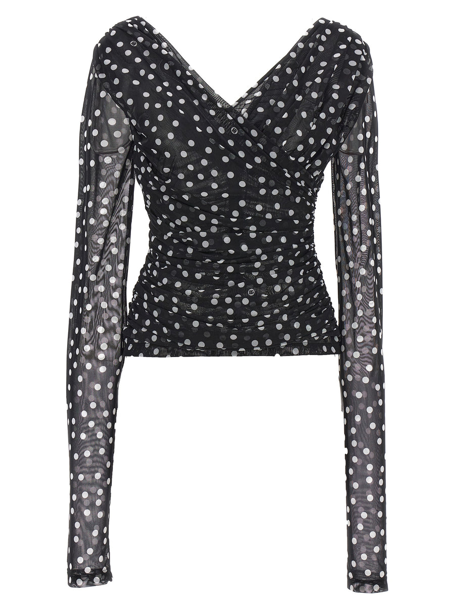 Dolce & Gabbana 92% Polyamide blouse in black