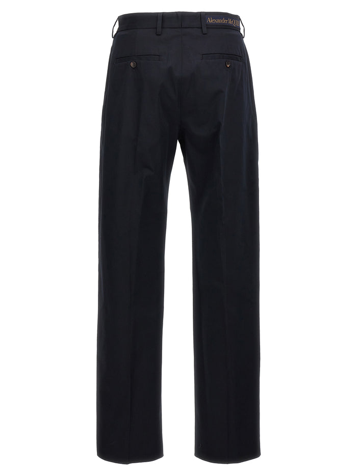 Alexander McQueen 100% cotton chinos in black — view 2