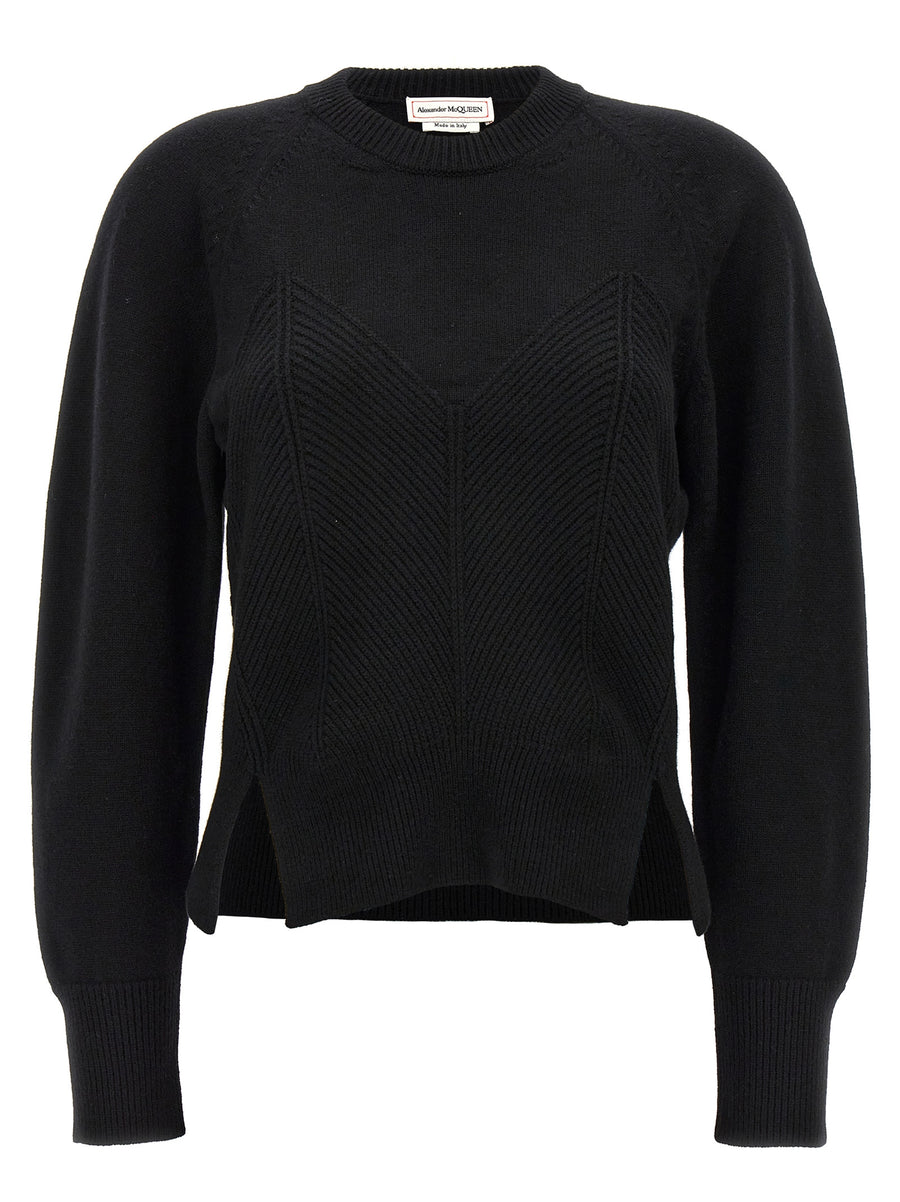 Alexander McQueen 90% wool sweater in black