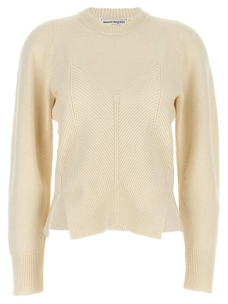 Alexander McQueen 90% wool sweater in white