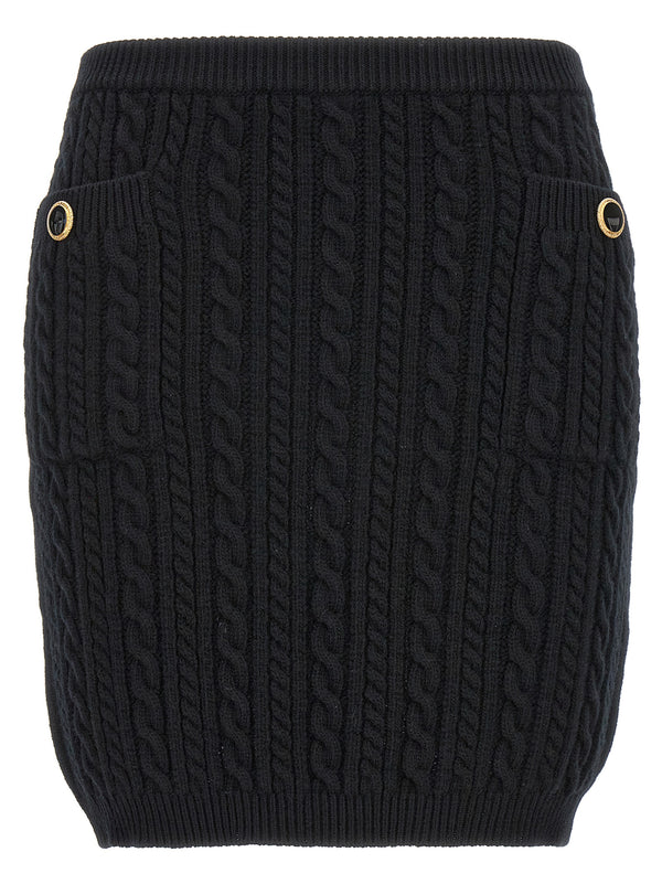 Alessandra Rich 100% wool skirt in black