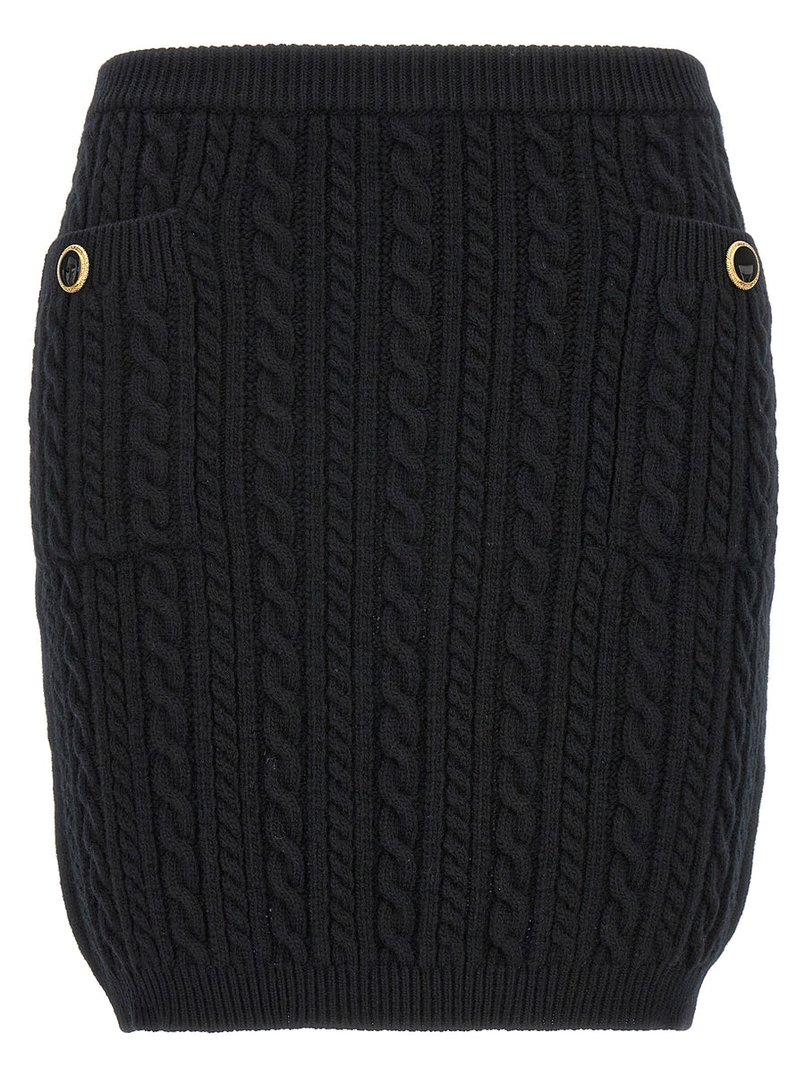 Alessandra Rich 100% wool skirt in black