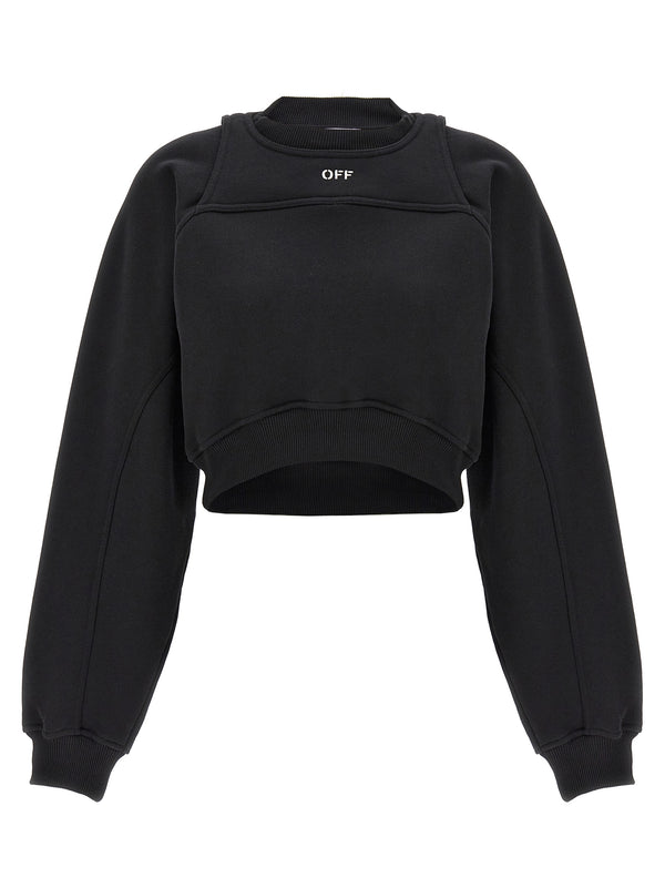Off-White 100% cotton sweatshirt in black
