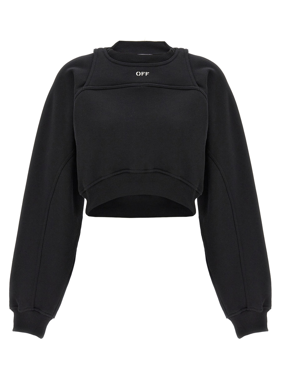 Off-White 100% cotton sweatshirt in black