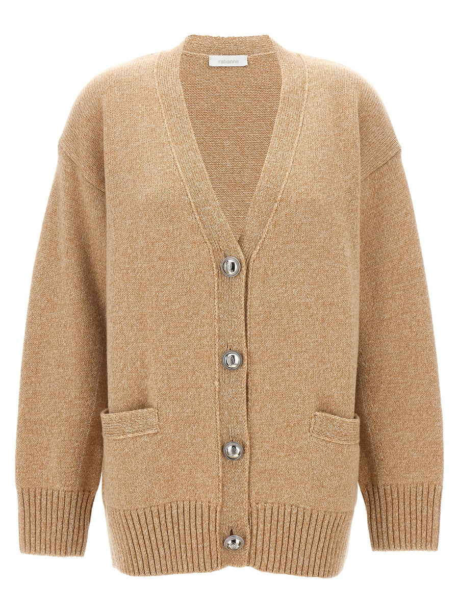 Paco Rabanne 90% wool cardigan in beige