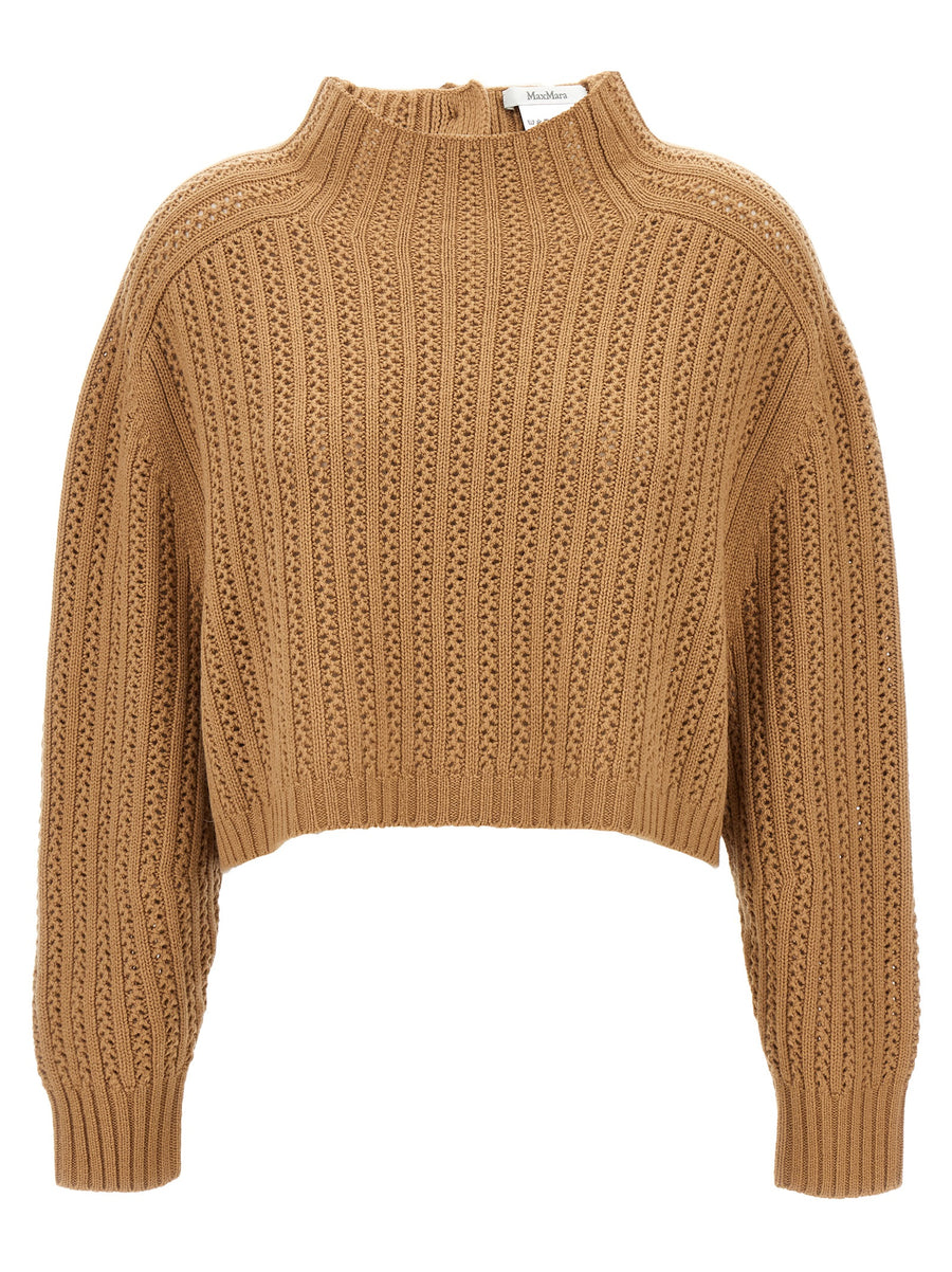 Max Mara 70% Wool cardigan in beige