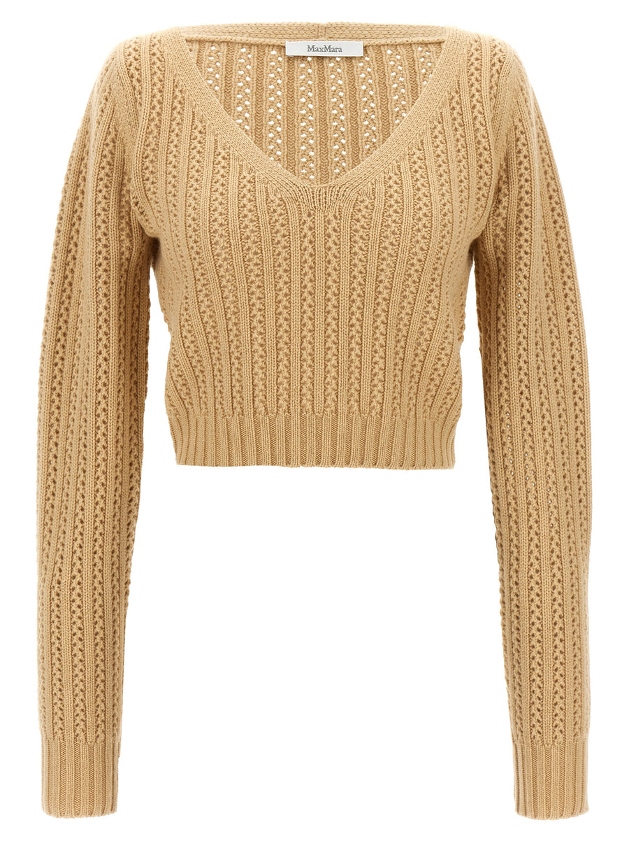 Max Mara 70% wool sweater in beige