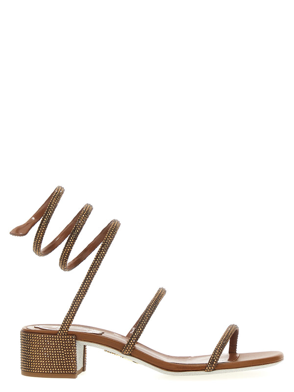 Rene Caovilla 100% Satin heel sandal in brown