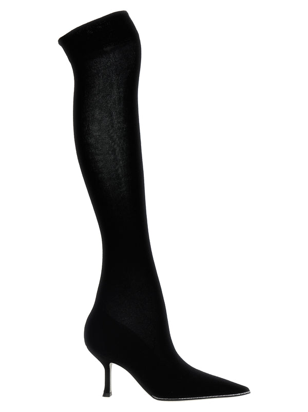 Rene Caovilla 20% Linen boot in black