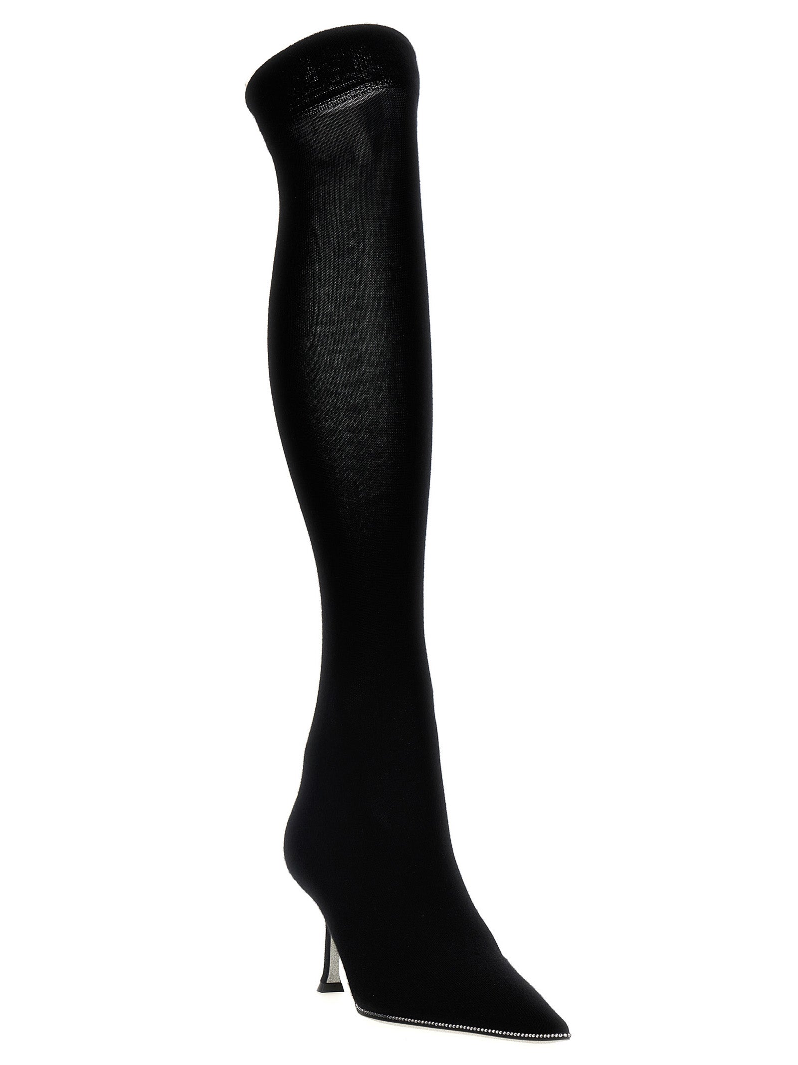 Rene Caovilla 20% Linen boot in black — view 2