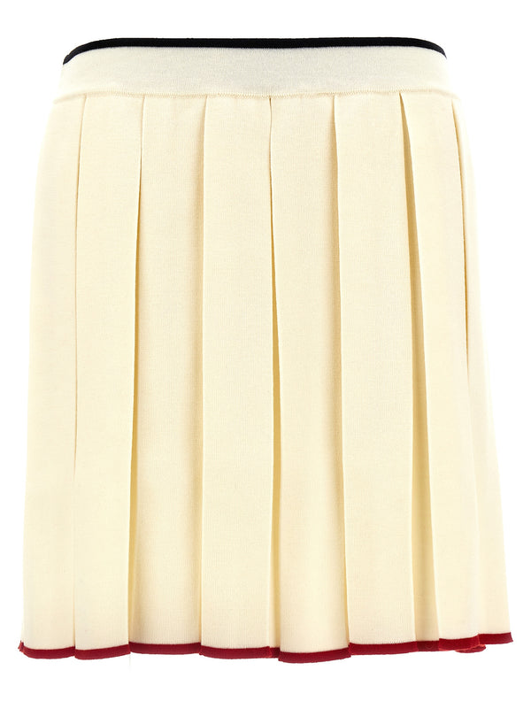 Thom Browne 83% virgin wool skirt in white