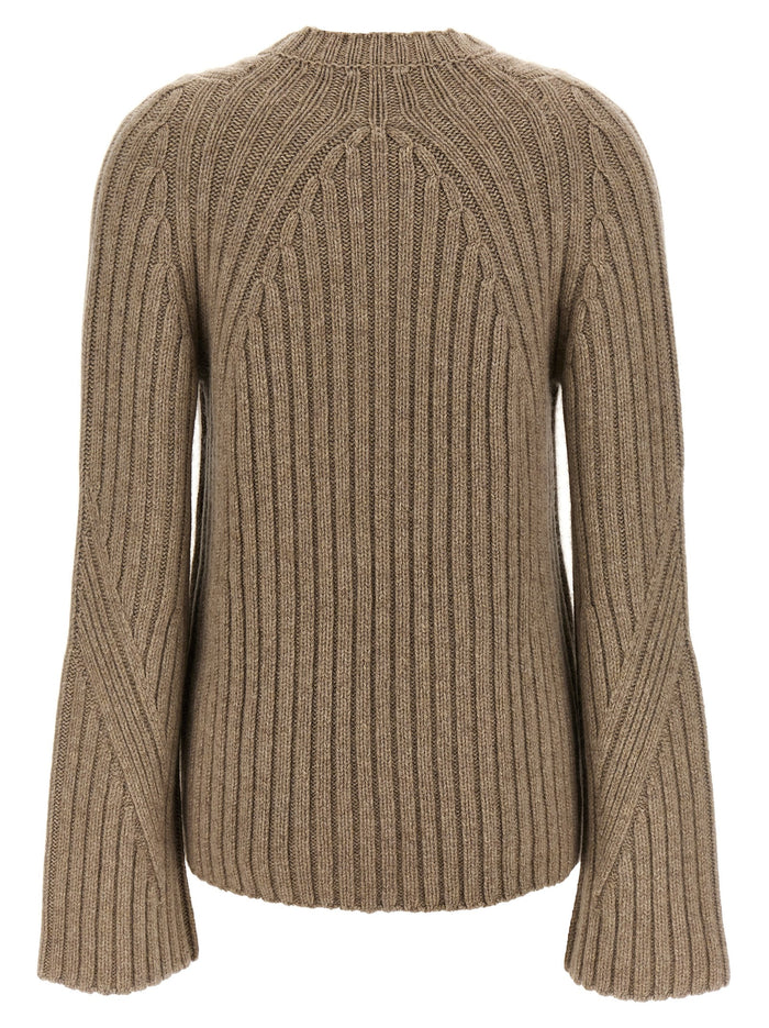 Khaite 100% cashmere sweater in beige — view 2