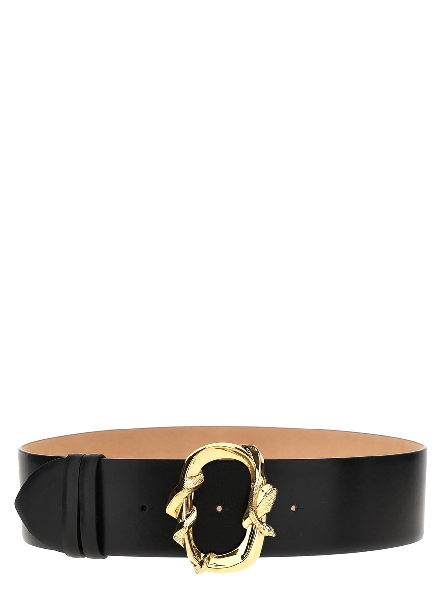 Alexander McQueen 100% cow leather belt in black
