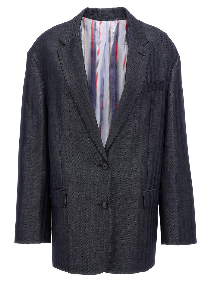 Etro 81% wool blazer in blue