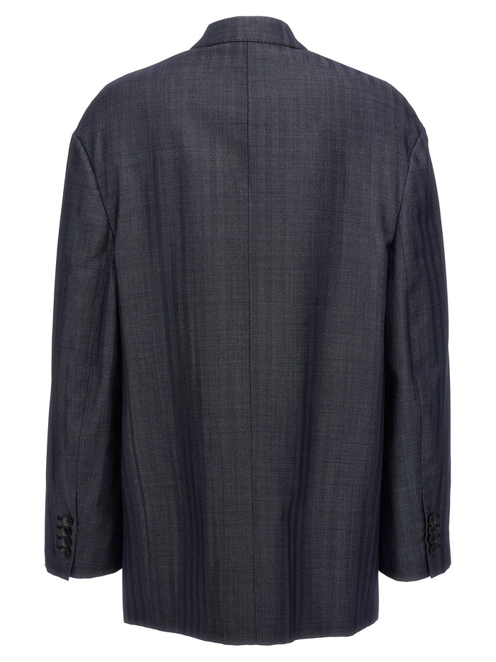 Etro 81% wool blazer in blue — view 2