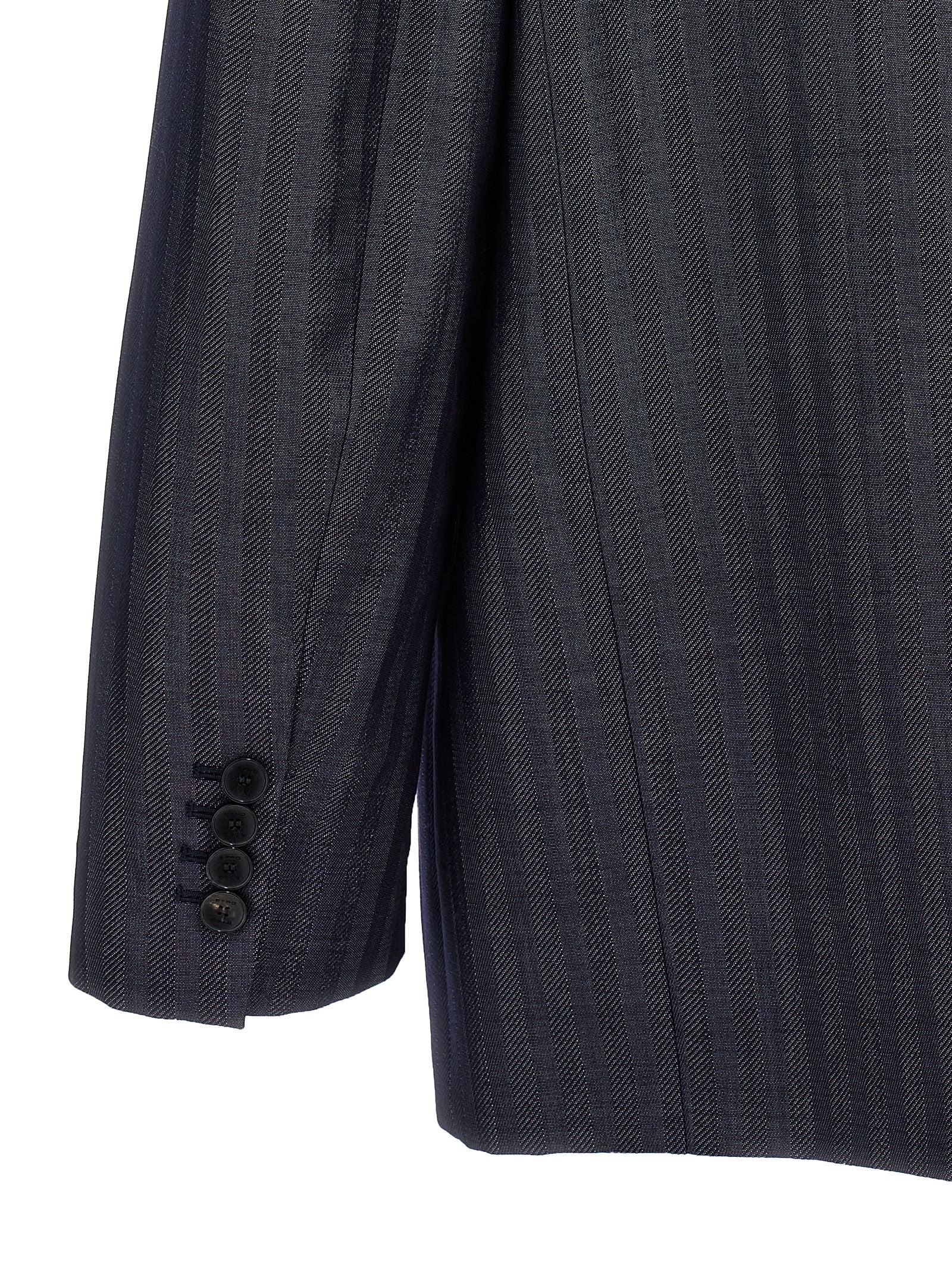 Etro 81% wool blazer in blue — view 4