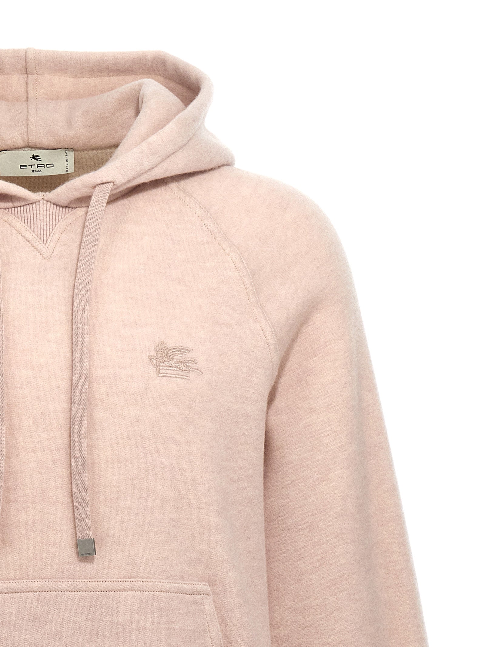 Etro 92% wool hoodie in beige — view 3