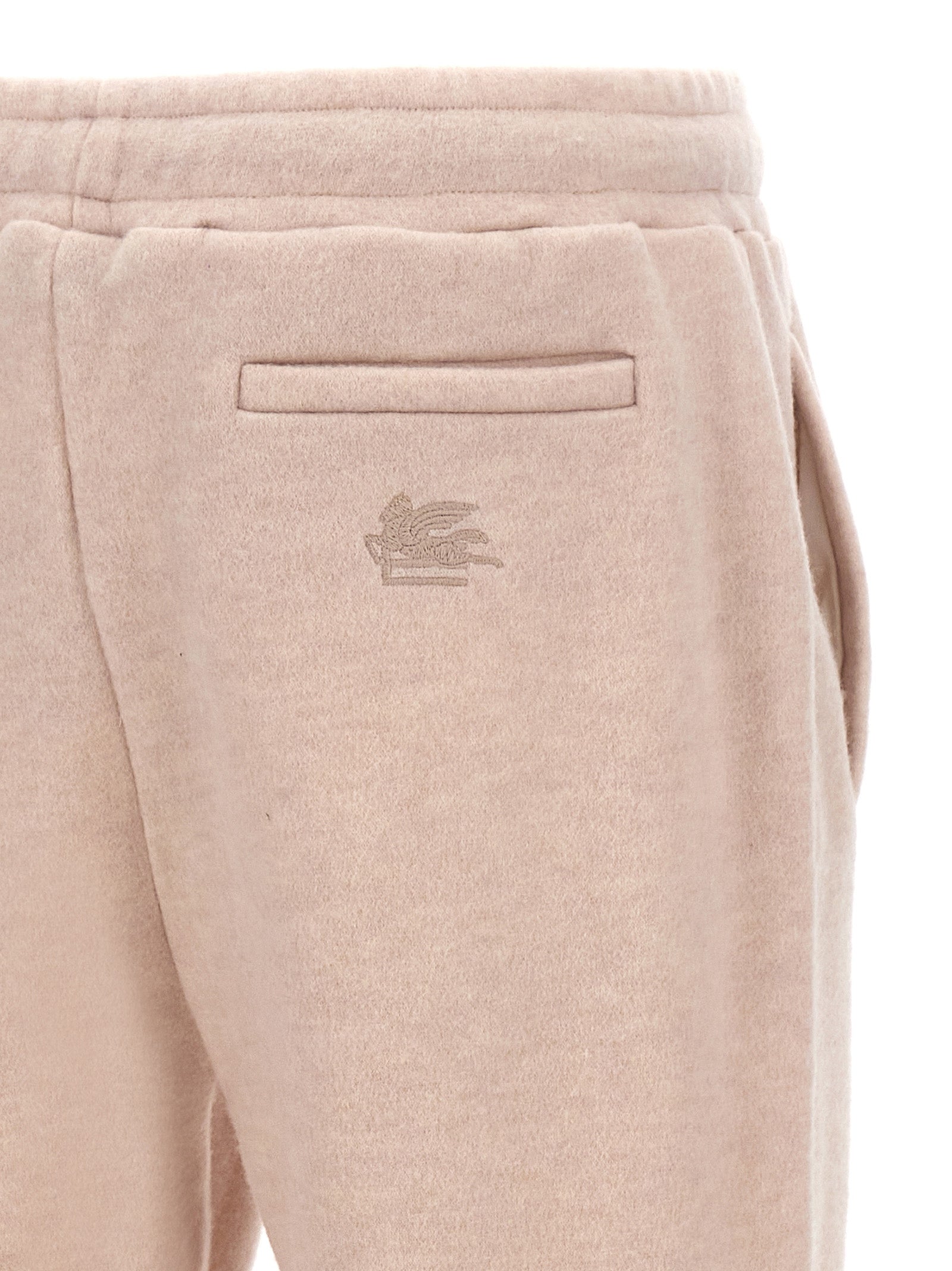 Etro 92% wool joggers in beige — view 4