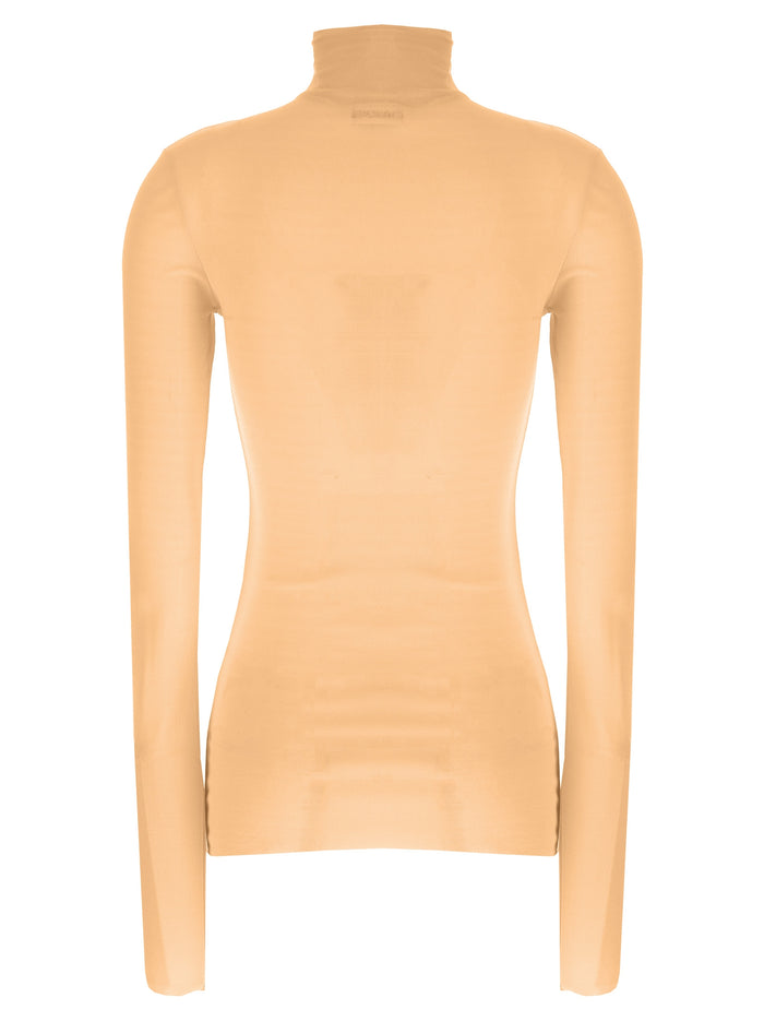 Jil Sander 100% Silk turtleneck in pink — view 2