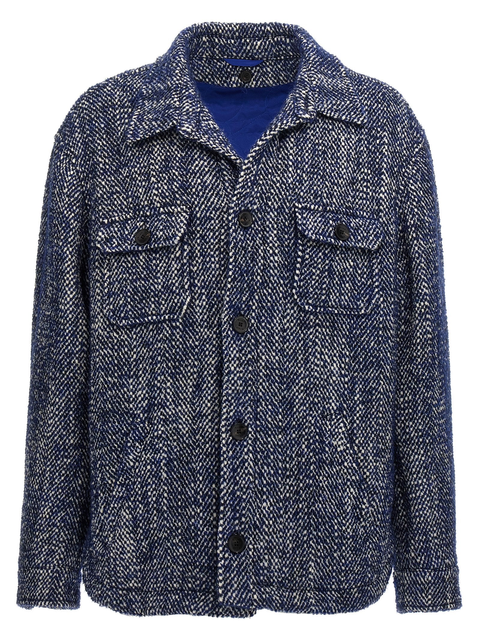 Etro 60% wool jacket in blue
